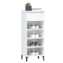 Mueble zapatero madera contrachapada blanco brillo 40x36x105 cm en Zapateros y organizadores de calzado | Comprar online en Foru
