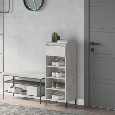 Mueble zapatero madera contrachapada gris hormigón 40x36x105 cm en Zapateros y organizadores de calzado | Comprar online en Foru
