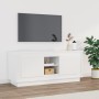 Mueble de TV madera contrachapada blanco brillo 102x35x45 cm en Muebles TV | Comprar online en Foru.es