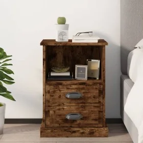 Mesita de noche color roble ahumado 43x36x60 cm de vidaXL, Mesitas de noche - Ref: Foro24-816338, Precio: 64,57 €, Descuento: %