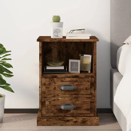 Mesita de noche color roble ahumado 43x36x60 cm de vidaXL, Mesitas de noche - Ref: Foro24-816338, Precio: 64,57 €, Descuento: %