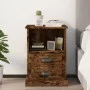 Mesita de noche color roble ahumado 43x36x60 cm de vidaXL, Mesitas de noche - Ref: Foro24-816338, Precio: 64,57 €, Descuento: %