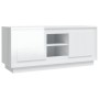 Mueble de TV madera contrachapada blanco brillo 102x35x45 cm en Muebles TV | Comprar online en Foru.es