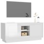Mueble de TV madera contrachapada blanco brillo 102x35x45 cm en Muebles TV | Comprar online en Foru.es