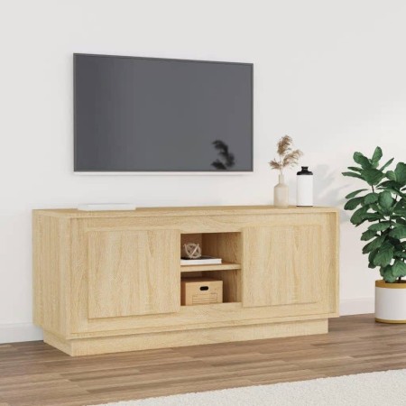 Mueble de TV madera contrachapada roble Sonoma 102x35x45 cm en Muebles TV | Comprar online en Foru.es