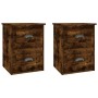 Mesita de noche de pared 2 uds color roble ahumado 41,5x36x53cm de vidaXL, Mesitas de noche - Ref: Foro24-816403, Precio: 73,...