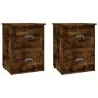Mesita de noche de pared 2 uds color roble ahumado 41,5x36x53cm de vidaXL, Mesitas de noche - Ref: Foro24-816403, Precio: 62,...