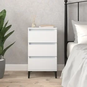 Mesita de noche madera contrachapada blanca 40x35x70 cm de vidaXL, Mesitas de noche - Ref: Foro24-819668, Precio: 63,98 €, De...