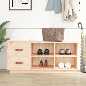 Banco zapatero madera maciza de pino 100x34x45 cm en Zapateros y organizadores de calzado | Comprar online en Foru.es
