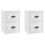 Mesitas de noche de pared 2 uds blanco brillante 41,5x36x53 cm de vidaXL, Mesitas de noche - Ref: Foro24-816397, Precio: 65,6...