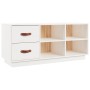 Banco zapatero madera maciza de pino blanco 100x34x45 cm en Zapateros y organizadores de calzado | Comprar online en Foru.es