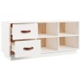 Banco zapatero madera maciza de pino blanco 100x34x45 cm en Zapateros y organizadores de calzado | Comprar online en Foru.es