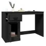 Escritorio con cajón madera contrachapada negro 115x50x75 cm de vidaXL, Escritorios - Ref: Foro24-816473, Precio: 94,59 €, De...