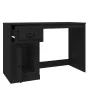 Escritorio con cajón madera contrachapada negro 115x50x75 cm de vidaXL, Escritorios - Ref: Foro24-816473, Precio: 94,59 €, De...