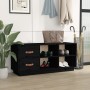 Banco zapatero madera maciza de pino negro 100x34x45 cm en Zapateros y organizadores de calzado | Comprar online en Foru.es