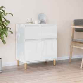 Aparador de madera contrachapada blanco brillante 60x35x70 cm de vidaXL, Aparadores - Ref: Foro24-819678, Precio: 69,07 €, De...