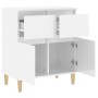 Aparador de madera contrachapada blanco brillante 60x35x70 cm de vidaXL, Aparadores - Ref: Foro24-819678, Precio: 69,07 €, De...