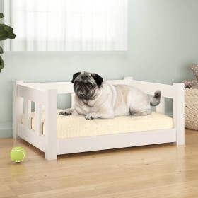 Cama para perros madera maciza de pino blanco 65,5x50,5x28 cm en Camas para perros | Comprar online en Foru.es