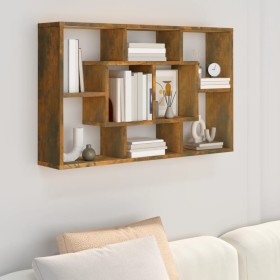Estantería pared madera ingeniería roble ahumado 85x16x52,5 cm en Armarios y almacenamiento | Comprar online en Foru.es