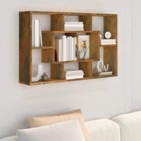 Estantería pared madera ingeniería roble ahumado 85x16x52,5 cm en Armarios y almacenamiento | Comprar online en Foru.es