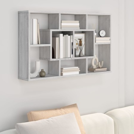 Estantería de pared madera ingeniería gris Sonoma 85x16x52,5 cm en Armarios y almacenamiento | Comprar online en Foru.es