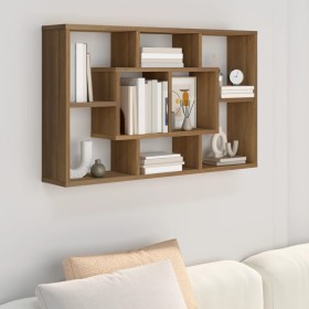 Estantería pared madera ingeniería roble marrón 85x16x52,5 cm en Armarios y almacenamiento | Comprar online en Foru.es