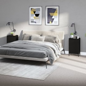 Mesitas de noche 2 uds madera contrachapada negro 40x35x70 cm de vidaXL, Mesitas de noche - Ref: Foro24-819647, Precio: 80,25...