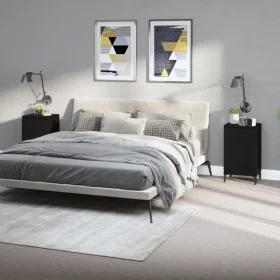 Mesitas de noche 2 uds madera contrachapada negro 40x35x70 cm de vidaXL, Mesitas de noche - Ref: Foro24-819647, Precio: 79,39...