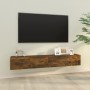 Muebles de pared de TV 2 uds madera roble ahumado 100x30x30 cm en Muebles TV | Comprar online en Foru.es
