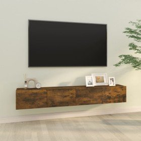 Muebles de pared de TV 2 uds madera roble ahumado 100x30x30 cm en Muebles TV | Comprar online en Foru.es