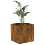 Jardinera roble ahumado 40x40x40 cm madera de ingeniería en Macetas y jardineras | Comprar online en Foru.es