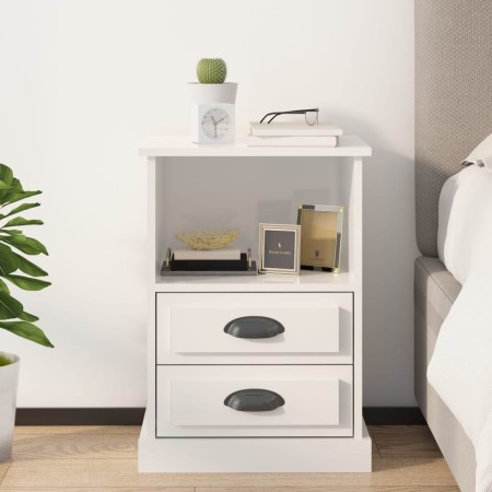 vidaxL Mesita de noche blanco brillante 43x36x60 cm de vidaXL, Mesitas de noche - Ref: Foro24-816332, Precio: 61,14 €, Descue...