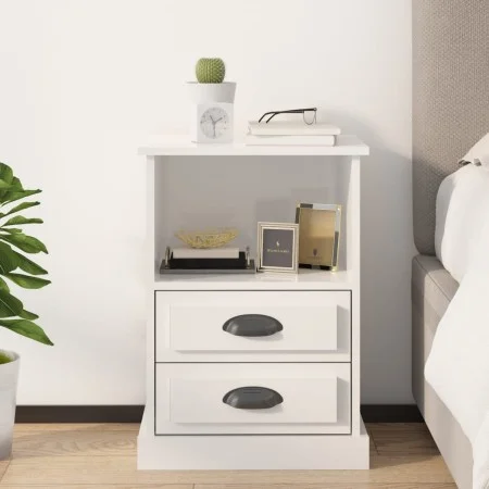 vidaxL Mesita de noche blanco brillante 43x36x60 cm de vidaXL, Mesitas de noche - Ref: Foro24-816332, Precio: 58,56 €, Descue...