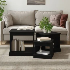 Mesas de centro 3 uds madera de ingeniería negro de vidaXL, Mesas de centro - Ref: Foro24-816489, Precio: 66,99 €, Descuento: %