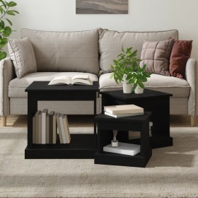 Mesas de centro 3 uds madera de ingeniería negro de vidaXL, Mesas de centro - Ref: Foro24-816489, Precio: 67,80 €, Descuento: %