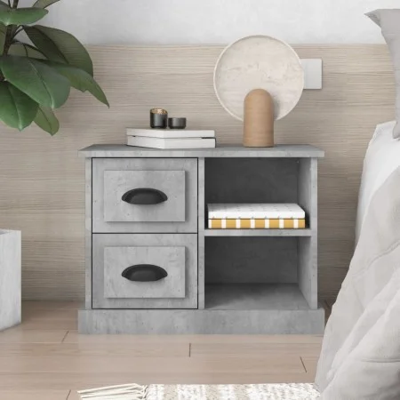 Mesita de noche gris hormigón 60x35,5x45 cm de vidaXL, Mesitas de noche - Ref: Foro24-816372, Precio: 53,54 €, Descuento: %
