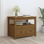 Mesa de centro de madera maciza de pino marrón miel 71x49x55 cm en Mesas de centro | Comprar online en Foru.es