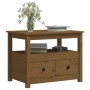 Mesa de centro de madera maciza de pino marrón miel 71x49x55 cm en Mesas de centro | Comprar online en Foru.es