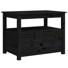 Mesa de centro de madera maciza de pino negro 71x49x55 cm en Mesas de centro | Comprar online en Foru.es