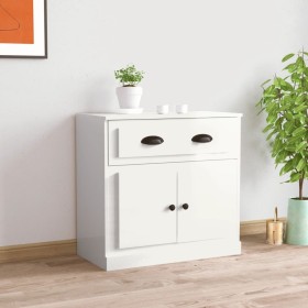 Aparador madera contrachapada blanco brillante 70x35,5x67,5 cm de vidaXL, Aparadores - Ref: Foro24-816426, Precio: 89,89 €, D...