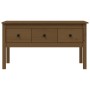 Mesa de centro madera maciza de pino marrón miel 102x49x55 cm en Mesas de centro | Comprar online en Foru.es
