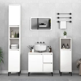 Armario de baño madera contrachapada blanco 30x30x190 cm de vidaXL, Muebles de baño - Ref: Foro24-819796, Precio: 95,06 €, De...