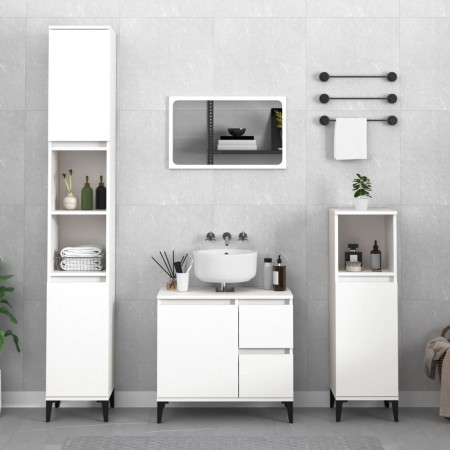 Armario de baño madera contrachapada blanco 30x30x190 cm de vidaXL, Muebles de baño - Ref: Foro24-819796, Precio: 98,46 €, De...