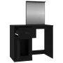 Tocador con espejo madera contrachapada negro 90x50x132,5 cm de vidaXL, Tocadores para dormitorios - Ref: Foro24-816761, Prec...