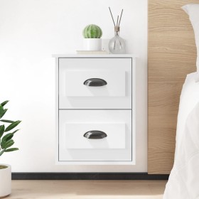 Mesita de noche de pared blanco brillante 41,5x36x53 cm de vidaXL, Mesitas de noche - Ref: Foro24-816396, Precio: 50,37 €, De...