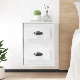 Mesita de noche de pared blanco brillante 41,5x36x53 cm de vidaXL, Mesitas de noche - Ref: Foro24-816396, Precio: 49,79 €, De...