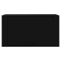 Mueble zapatero pared madera contrachapada negro 70x35x38 cm en Zapateros y organizadores de calzado | Comprar online en Foru.es