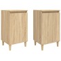 Mesitas de noche 2 uds madera contrachapada roble 40x35x70 cm de vidaXL, Mesitas de noche - Ref: Foro24-819635, Precio: 74,72...