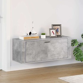 Mueble zapatero pared contrachapada gris hormigón 100x35x38 cm en Zapateros y organizadores de calzado | Comprar online en Foru.