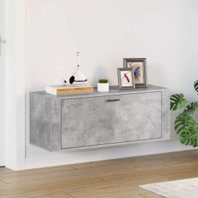 Mueble zapatero pared contrachapada gris hormigón 100x35x38 cm en Zapateros y organizadores de calzado | Comprar online en Foru.